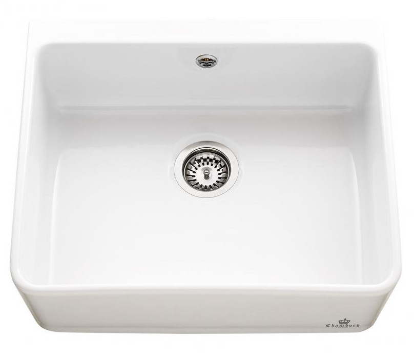 An image of Chambord Clotaire I Le Grand White Ceramic Kitchen Sink