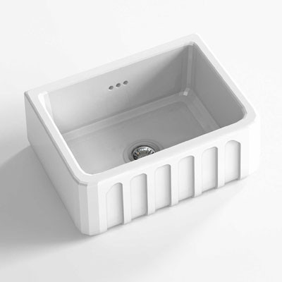 An image of Chambord Louis I White Ceramic Kitchen Sink